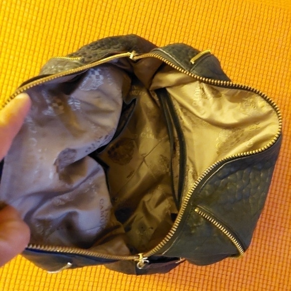 Vince Camuto 2013 Riley Pebbled Black Leather Satchel/Bag - Picture 5 of 8